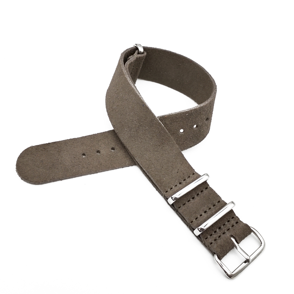 Mykt semsket skinn klokkereim 20mm 22mm brunt svart skinn klokkebelte til menn og kvinner universelle justerbare klokkereim tilbehør: beige / 20mm