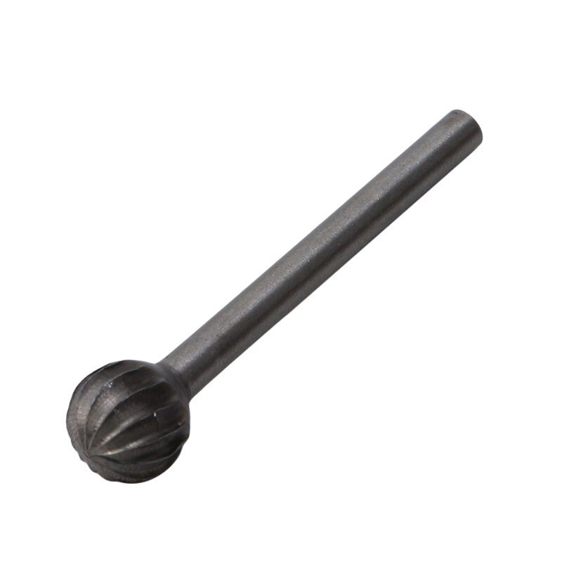 Grinding Head Double Slot Cylindrical Ball Head Milling Cutter Woodworking Metal Rotary Fi: sliver