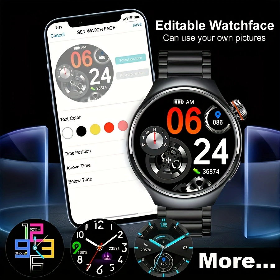 2025 Smart Watch da uomo Full Circle Touch Screen Chiamata Bluetooth Smartwatch da uomo Sport Attività Orologio fitness + scatola