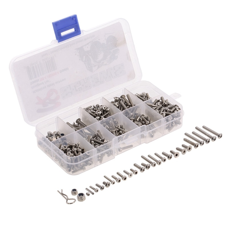 Screw Kit With Box For Simulation Remote Climbing Car Car Screw Stainless Steel Screws Box Repair Tool Kit Suitable For Traxxa: Default Title