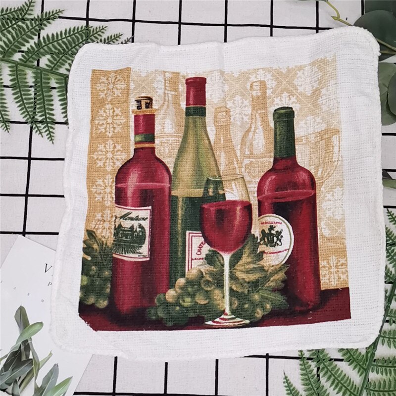 1Pc Small 20x20cm Cotton Terry Printed European American Pastoral Flowers Absorbent Kitchen Square Towel: Style 11
