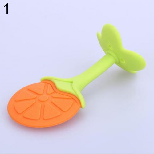 Safety Silicone Baby Orange Strawberry Grape BPA Free Training Tooth Teether: Orange