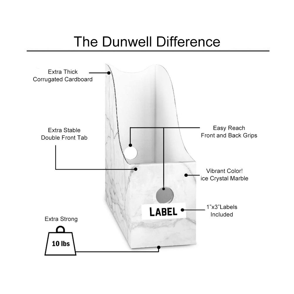 Porte revues en carton robuste boîte de rangement étanche pour magazines bacs à livres organisateur de porte-fichiers de bureau avec étiquettes incluses # 4O