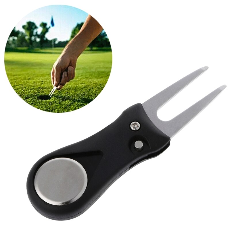 Golf Divot Repair Switchblade Pitch Groove Cleaner Pitchfork Putting Green Forks