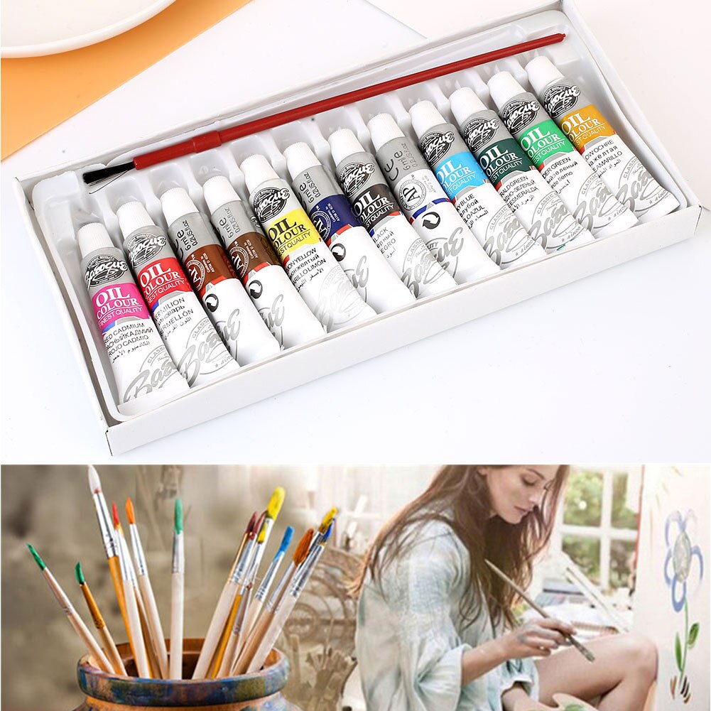 Oil Painting Brushes 12 Colors Oil Painting Tube