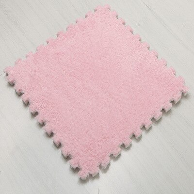 EVA tapis Puzzle en peluche, 30*30cm, 1 pièce, tapis décoratif en velours bouffant, pour chambre d'enfant, jouets rampants, 8 couleurs (échantillon): Rose