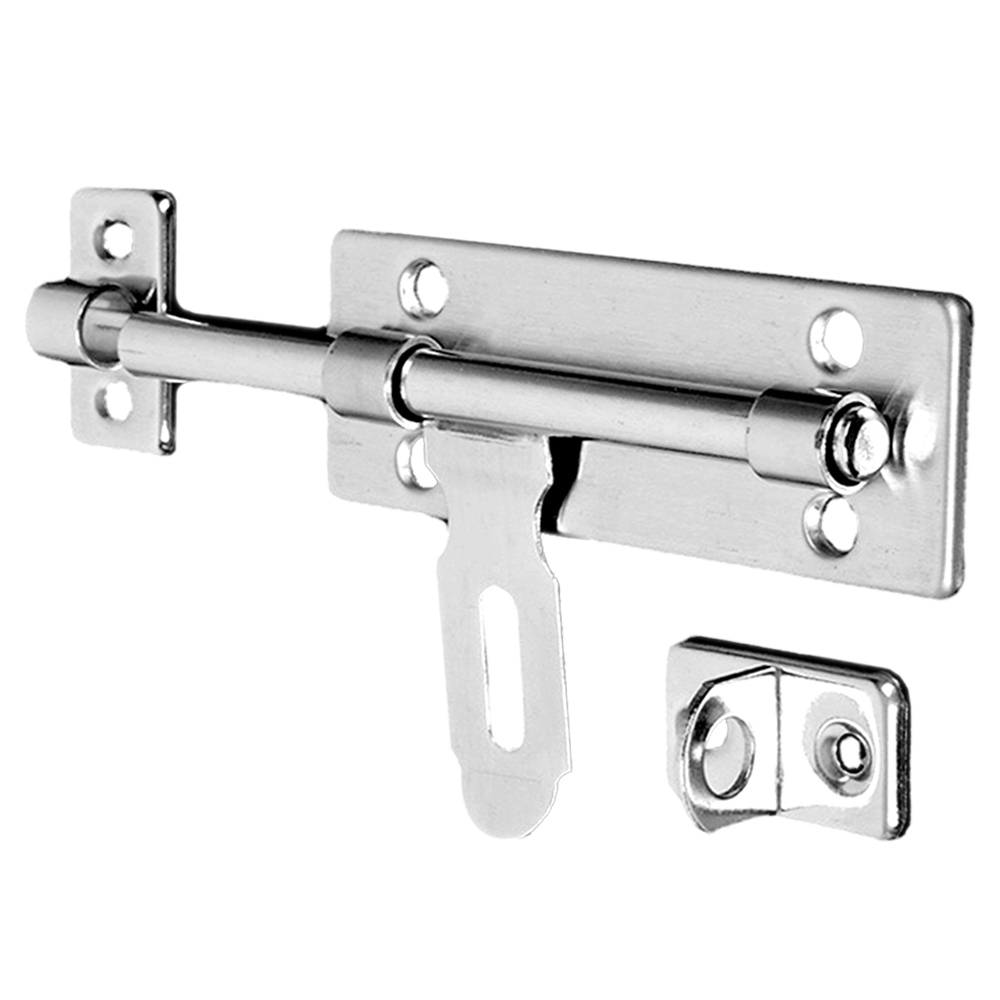 4 Inch Hardware Door Lock Stainless Steel Barrel Bolt Latch Padlock Clasp Set Brushed For Locking Door Window Drawer Cupboard