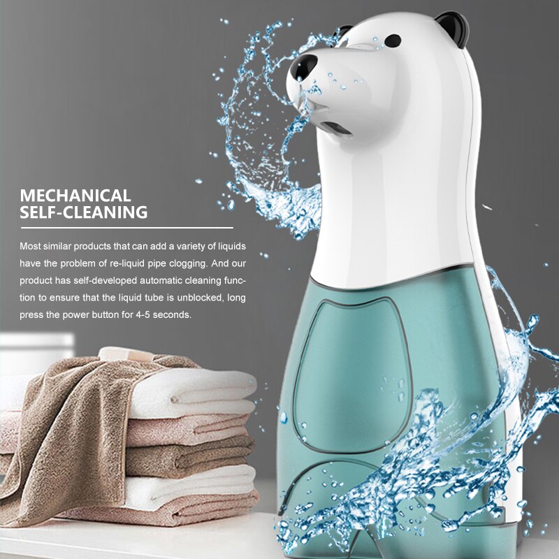 Automatische Foam Zeepdispenser Usb 350Ml Touchless Cortoon Inductie Kinderen Hand Wassen Dispenser Pomp Voor Keuken/Badkamer