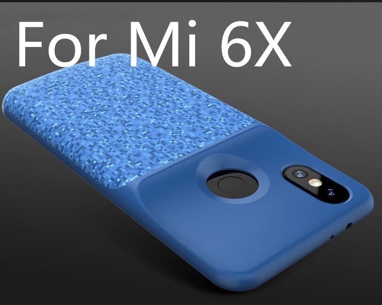 For Xiaomi Mix 2 Battery Charger Case for Xiaomi Mi 8 9 SE Mix 2 2s 6 6XBackup Power Bank 5500mah External Charger Cover Case: Blue For Mi 6X