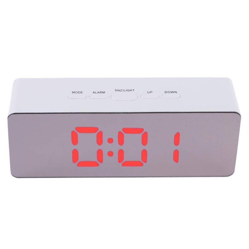 Reloj electrónico Digital LED de mesa, reloj despertador ajustable con brillo, reloj colgante de pared a la con Cable USB, reloj de pared: Red LED Light