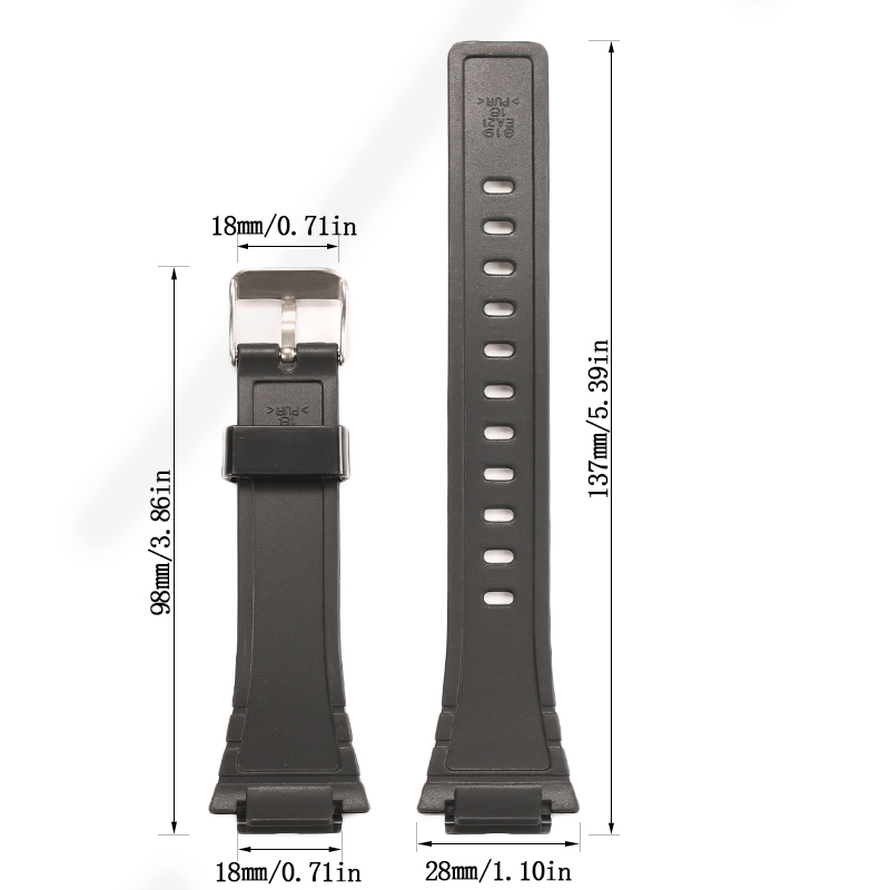 Harz-Uhrenarmband für Casio W-215H W215H W-217H F105W F108WH Uhrenarmband Ersatzarmband 18 mm Gummiarmband