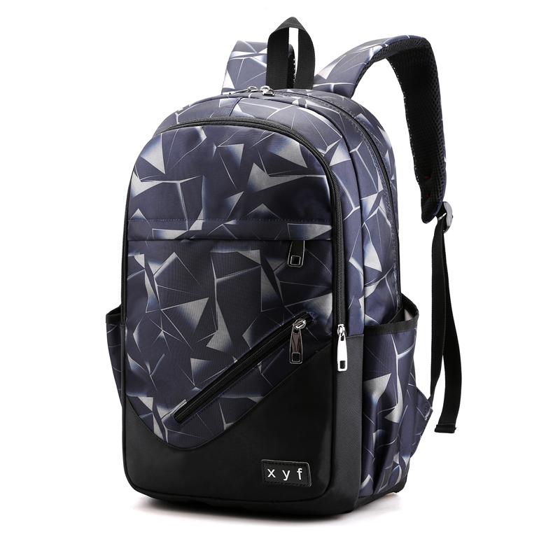 Large Male Backpack Glass Men Backapck School Bags for Boys Girls Kids Travel Children Student Schoolbag: Gray Blue