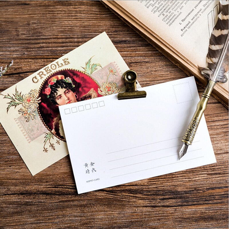 4 paquetes/lote de tarjetas postales de papel retro, negocio y tarjetas de invitación o felicitación marcador de decoración para lector al por mayor: Default Title