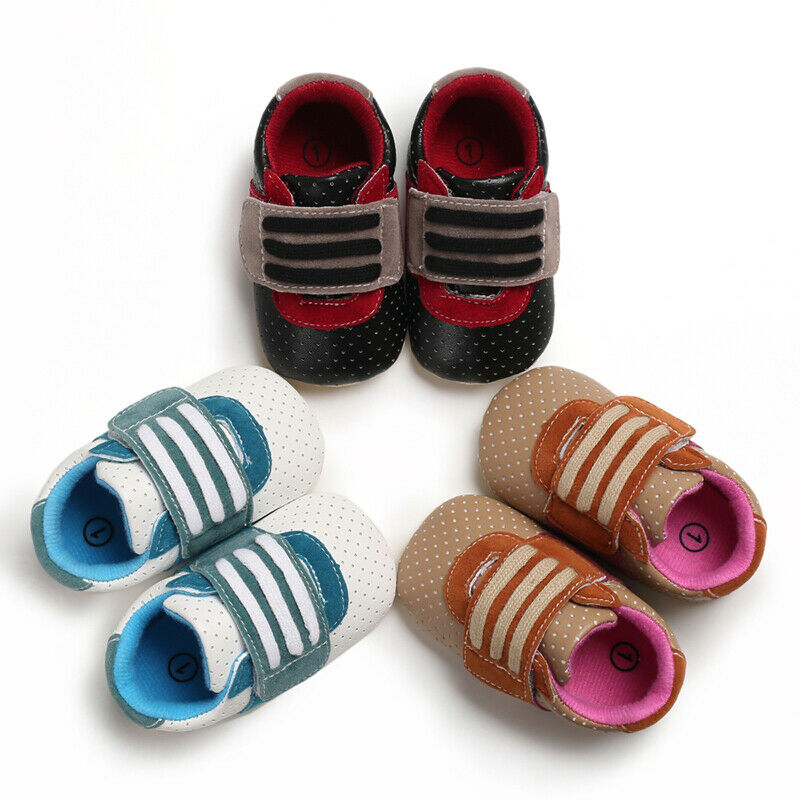 Baby toddler blød sål læder skridsikre sko baby dreng pige komfortabr sko