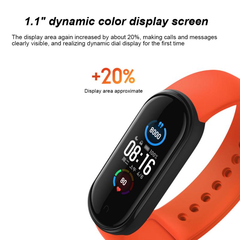 Xiaomi Sport Smart Band Mi Band 5 Bluetooth 5.0 Dynamische Touch Kleurenscherm Gezondheid Monitoring Smartwatch Voor Mi Band 5