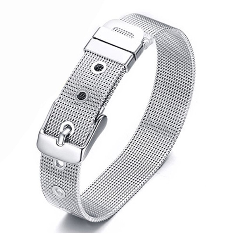 316L Rvs Armbanden en Armbanden Voor Mannen of Vrouwen Mannelijke Vrouwelijke Metalen Wrap Armband Pols Band Coupes sieraden: Silver