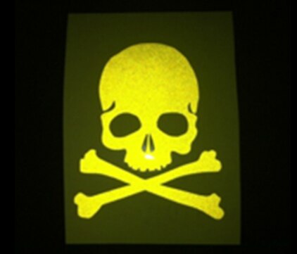 1pz Ciclismo Bici Adesivo Riflettente Fluorescente cranio Adesivi MTB fisso Ingranaggio Scheletro Decalcomanie Accessori per Biciclette: giallo