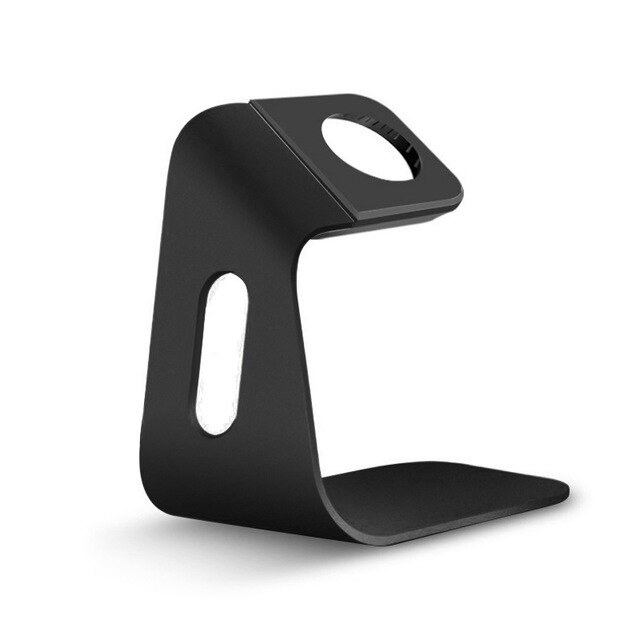 Metal Aluminum Charger Stand Holder for Apple Watch Bracket Charging Cradle Stand for iWatch 4 3 2 1 Charger Dock Station: Black