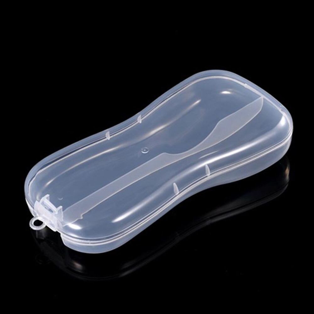 Artículos de bebé portátiles, cuchara de plástico para niños, caja de vajilla transparente, organizador de almacenamiento, caja, soporte, utensilios de alimentación, cubiertos para niños