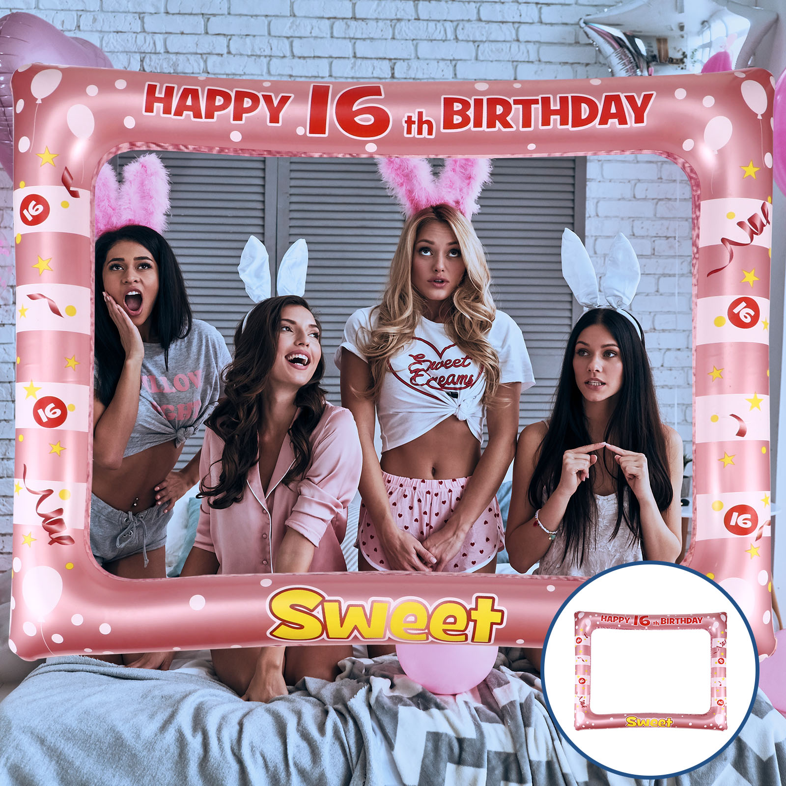 Cadre gonflable pour Photo de fête d&#39;anniversaire, support pour Photo de 18 ans, 1 pièce