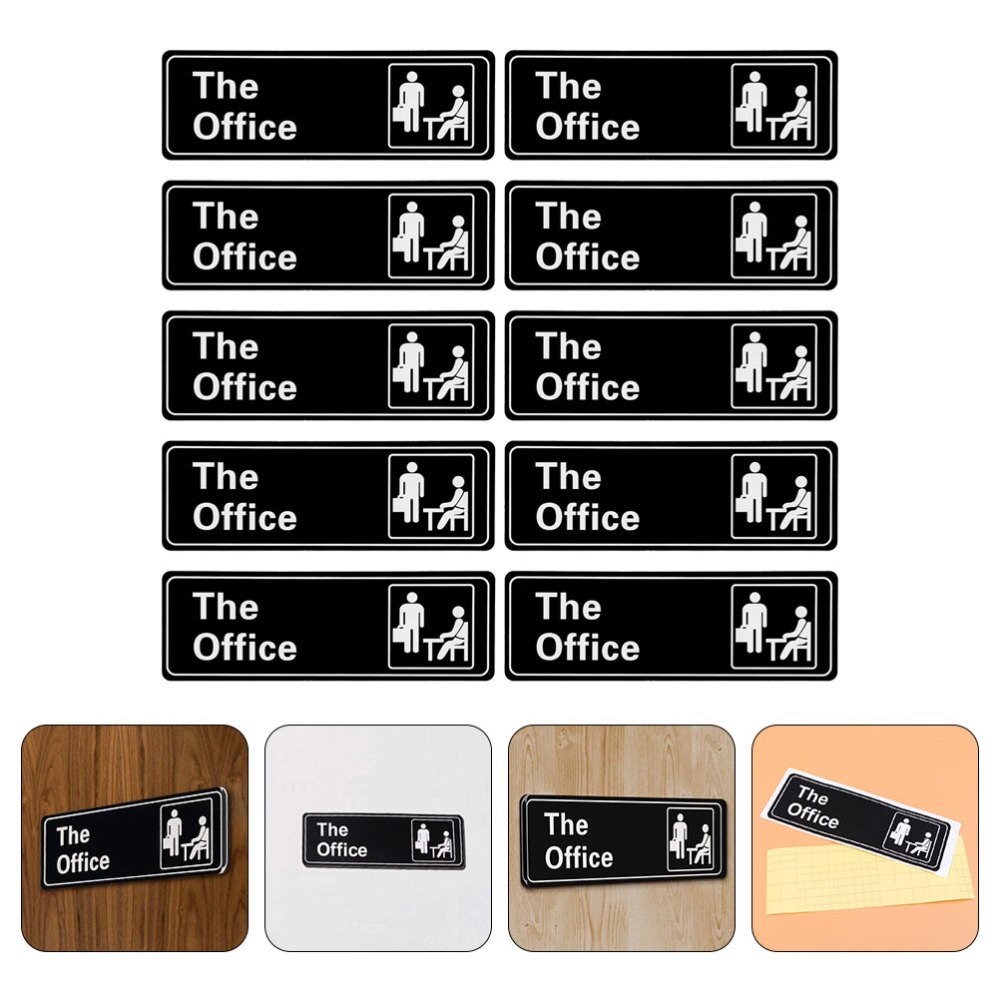 10pcs English Letter The Office Sign Sticker Self-adhesive Office Signs for Door: Default Title