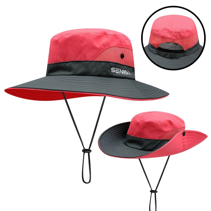 Kids Meisjes Paardenstaart Zomer Zonnehoed Brede Rand Uv-bescherming Emmer Cap Vrouwen Outdoor Brede Rand Opvouwbare Safari Vissen Cap