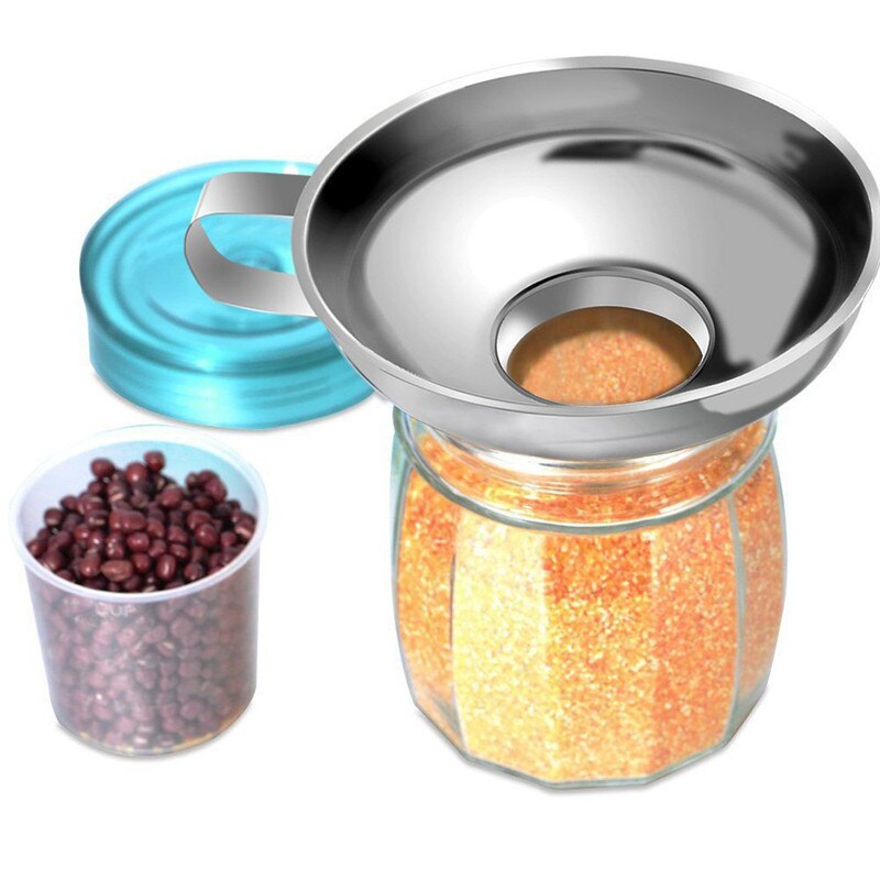 Embudo de boquilla ancha de acero inoxidable, embudos para lata de alimentos en polvo, granos, pepinillos, utensilios de cocina, accesorios para Cocina
