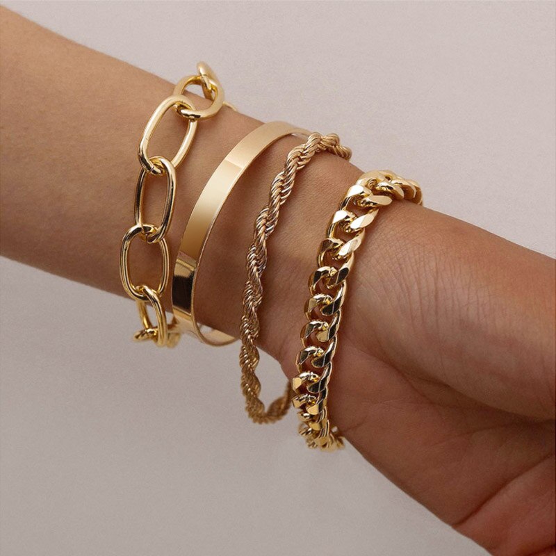 Bohemian Gold Tassel Bracelets for Women Boho Jewelry Geometric Portrait Beads Layered Hand Chain Charm Bracelet Set: No.6