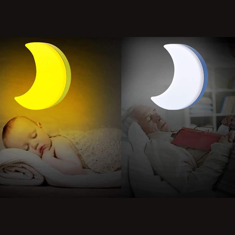 Måne led natlys auto lys sensor kontrol led væg nat lys barn baby soveværelse seng måne lampe pære eu stik
