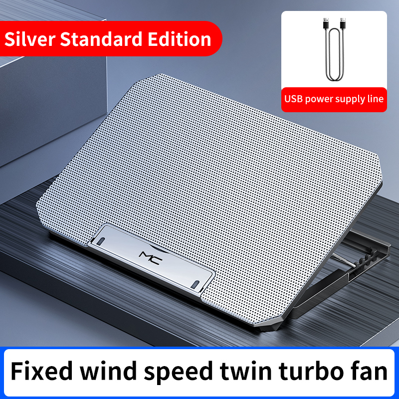 Q100 17 zoll Gaming Laptop Kühler Lüfter Led-bildschirm Zwei USB Port 2600 RPM Laptop Cooling Pad Notebook Stehen Für Laptop fan kühler: Gold