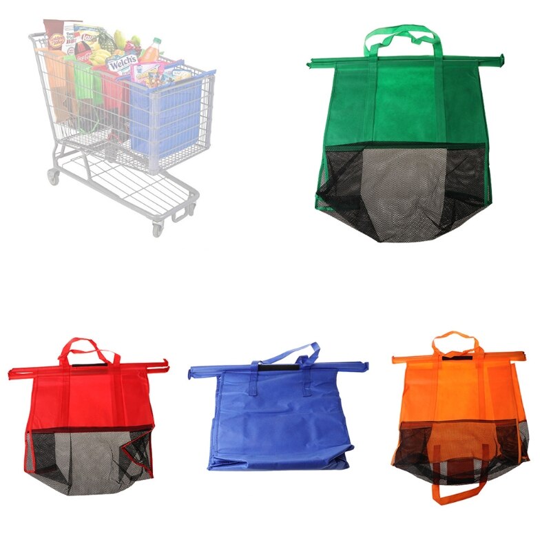 4- pack herbruikbare trolleytas boodschappentas voor winkelwagen of koude boodschappen 517d