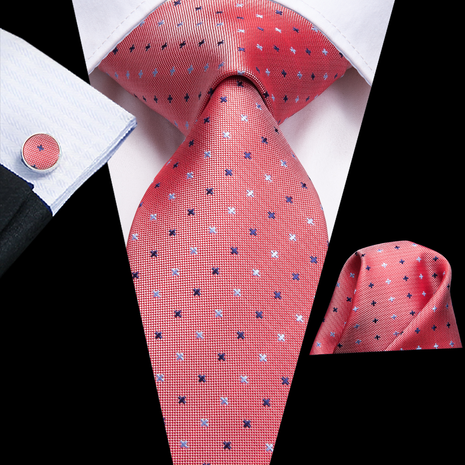 Hallo-binden Plaid Punkte Lila Grau Herren Elegante Krawatte Taschentuch Manschettenknöpfe für Rauchen Klassische Seide Luxus Krawatte für Mann