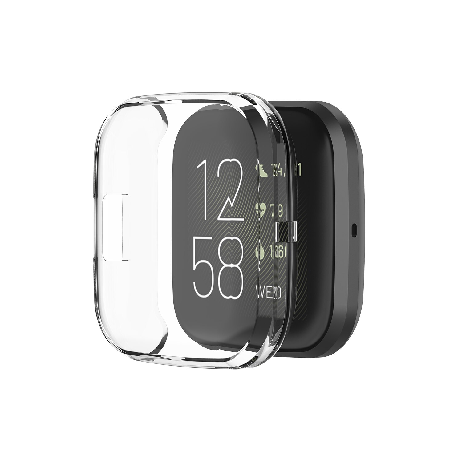 Voor Fitbit Versa 2 Ultra-Dunne Zachte Volledige Dekking Tpu Protector Case Cover Voor Fitbit Versa 2 Band Smart horloge Beschermende Shell: Clear