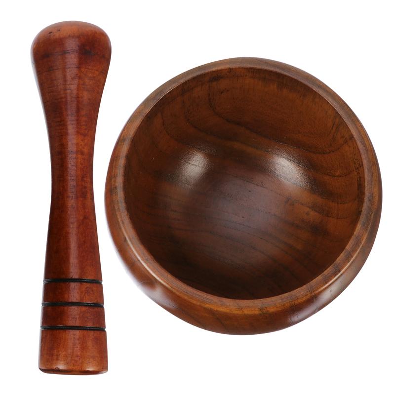 Houten Knoflook Mortel Stamper Slijpmachines Kom Set Knoflookpers Gember Vloerplaten Pot Spice Pepermolen Gereedschap Keukengereedschap