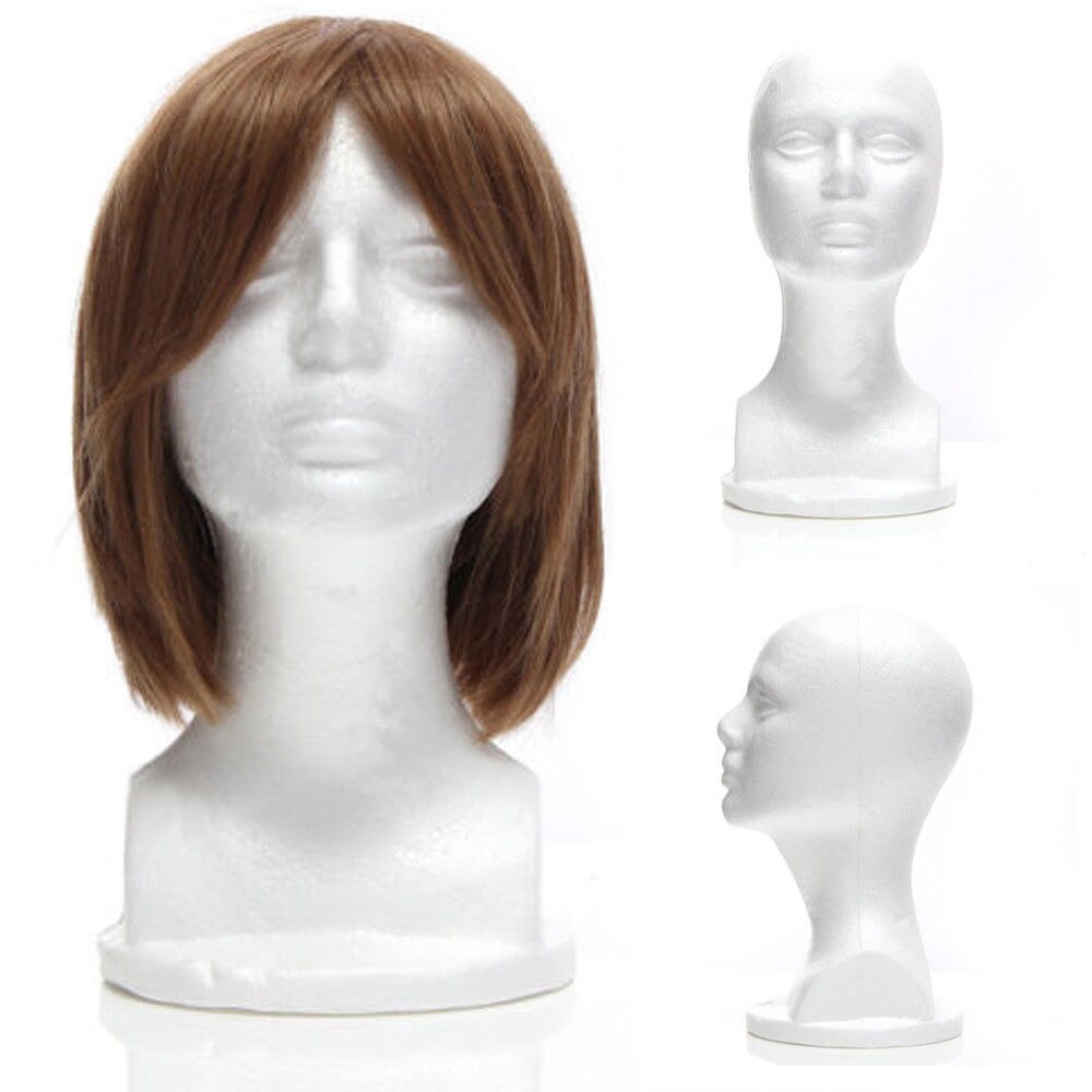 Piepschuim mannequin vrouwelijk hoofd model dummy pruik bril hoedenstandaard