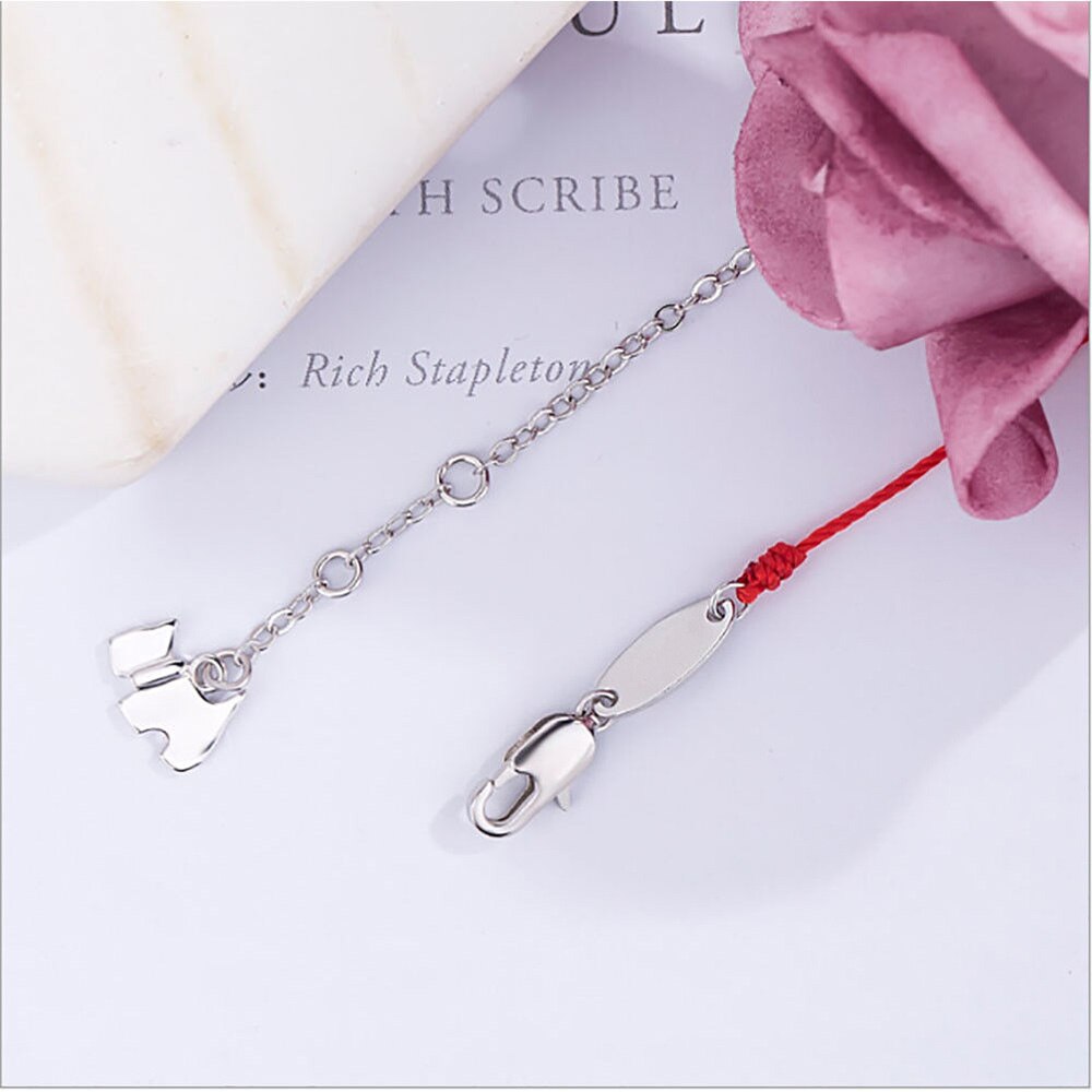 1pc Crystal Charm Bracelets for Women Thin Red Thread String Rope Lovely Dog Bracelet Bangles K Letter Jewelry bileklik
