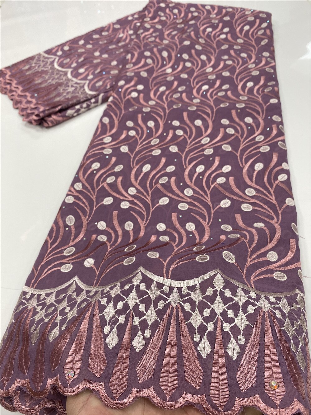 Swiss Voile Lace In Switzerland With Stones African Dry Cotton Lace Fabric Lace Nigerian For Wedding YA3532B-5