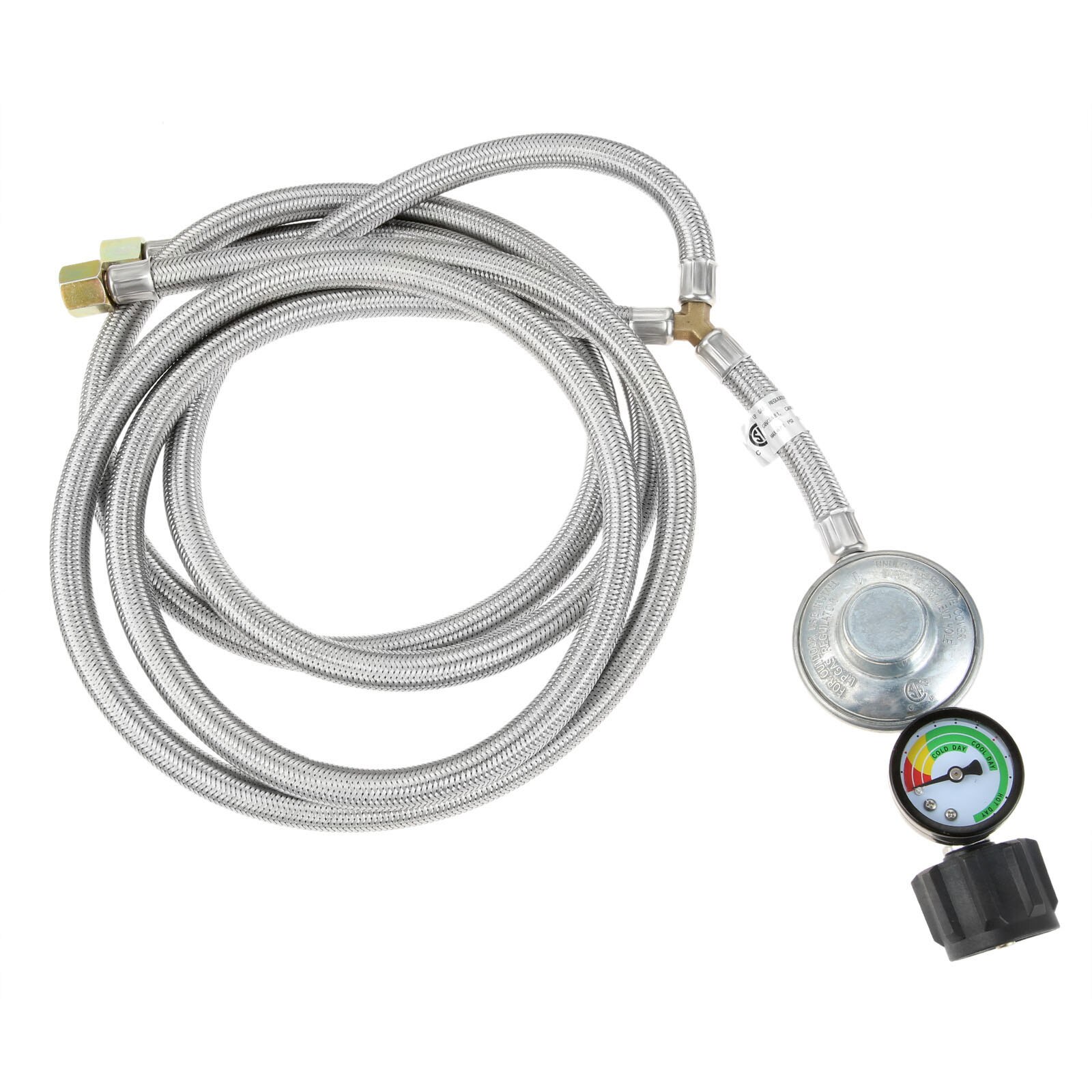 5ft Low Pressure Propane Regulator Adapter with Tank Gauge