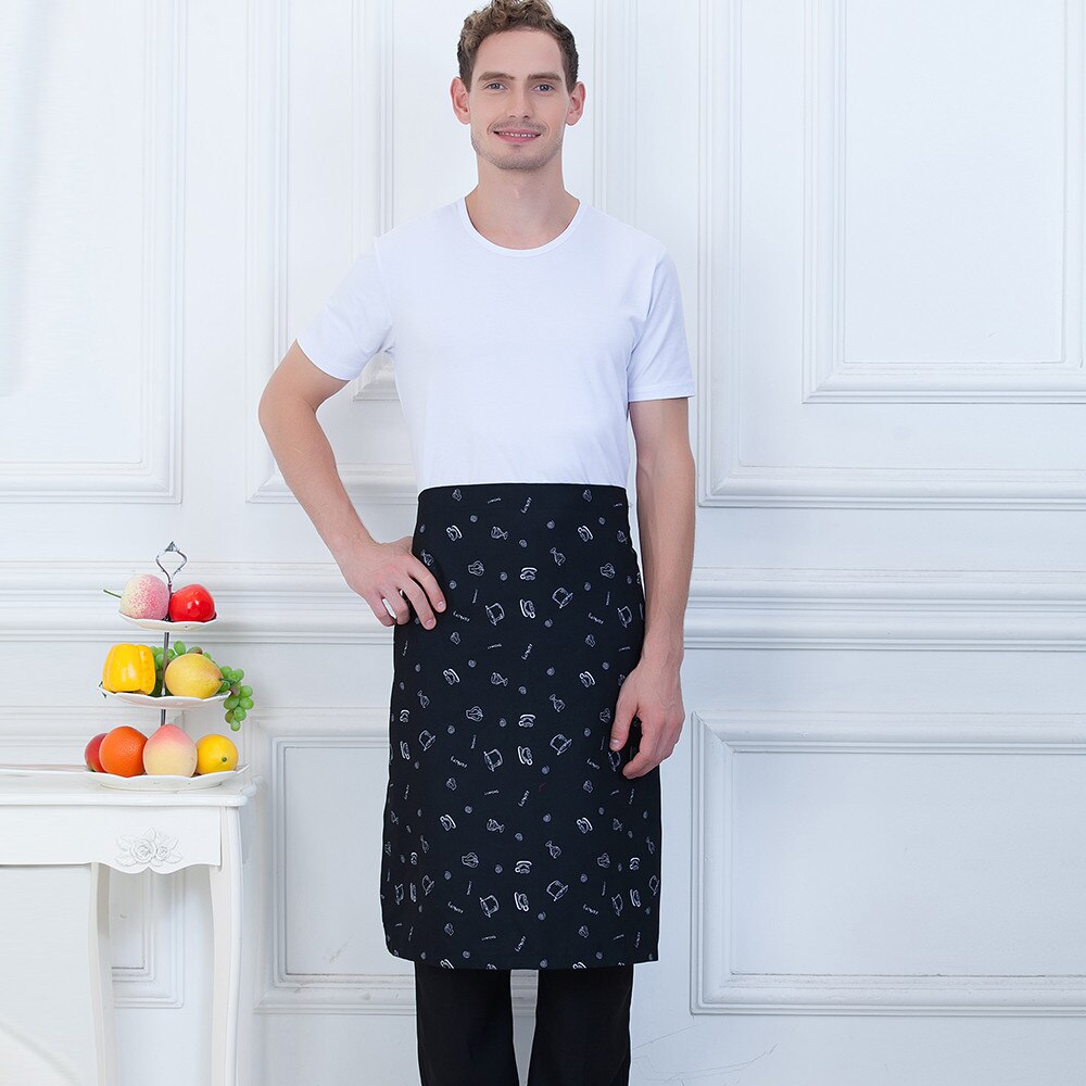 Rutigt tryck matservice restaurang café bageri servitör kock halvförkläde kök matlagning arbetskläder uniform