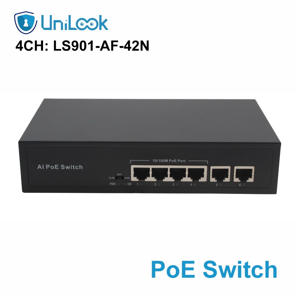 1+4 Ports 10/100Mbps Mini PoE Switch 48V 1A Power over Ethernet Network Switch for CCTV IP Camera