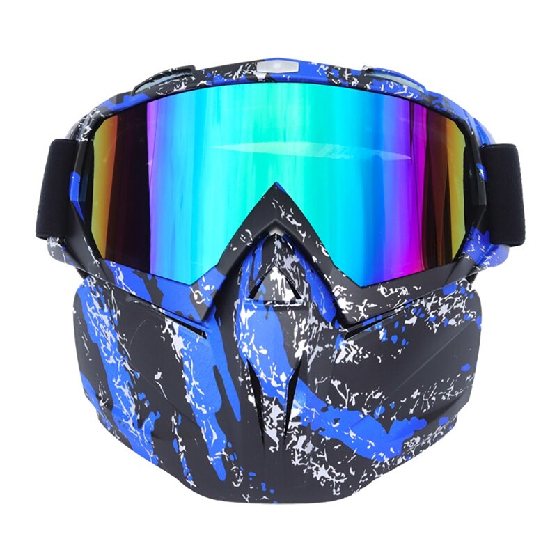 Ski snowboard bril gezichtsmasker offroad bril skibril afneembaar harley bril masker bril sneeuwbril wintersportbril: Pond