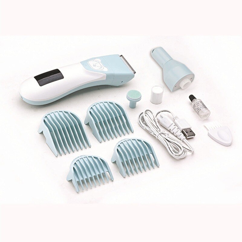 Crianças elétrica do bebê aparador de cabelo tosquiadeira de cabelo polisher 2 em 1 cuidados com o cabelo do bebê corte recarregável crianças barbeador de cabelo
