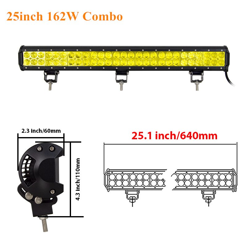 Skyworld amarelo conduziu a barra de luz 4 12 14 17 20 23 25 28 36 polegada trabalho lâmpada combo feixe condução offroad para o caminhão do carro suv atv 4x4 uaz