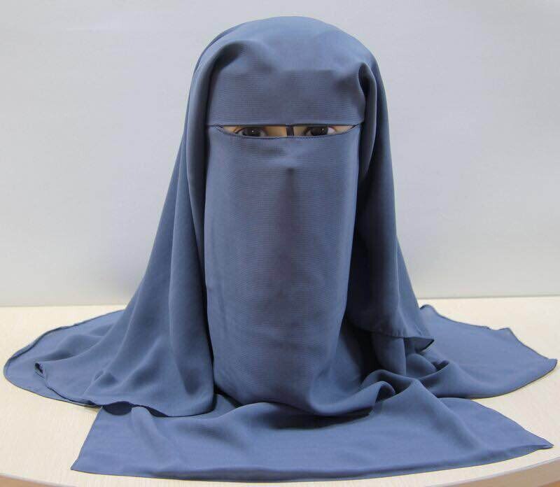 Islamique 3 couches Niqab Burqa Bonnet Hijab Cap voile musulman Bandana écharpe chapeaux noir visage couverture Abaya Style Wrap tête couvrant