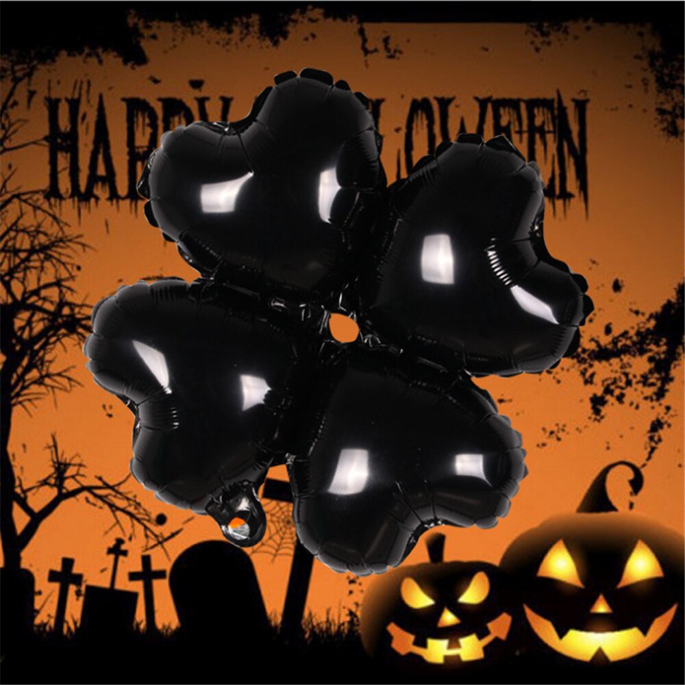 50 stuks Halloween Klavertje Vier Hart Ster Ballonnen Halloween Decoraties Folie Helium Ballon Opblaasbare Speelgoed Feestartikelen: C