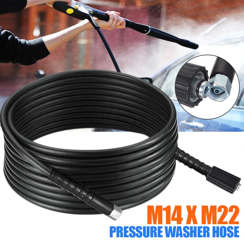 10M High Pressure Power Washer Water Hose Jet Wash Lance M14 X M22 Thread-14mm
