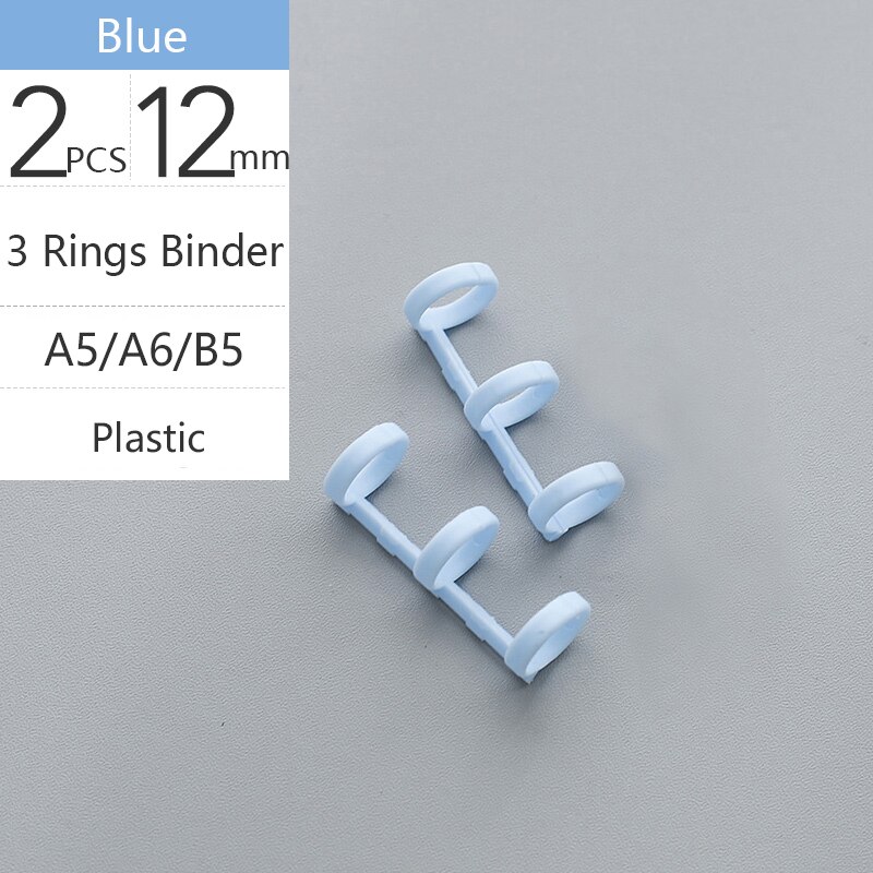 Colorful Plastic Loose-leaf Hinged Rings Binder Metal Notebook Ring DIY Books Binding Clamp Binder Desk Calendar Circle: Plastic Blue x2