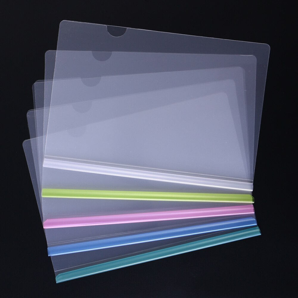 10pcs Transparent File Folder Sliding Bar Report Covers for A4 Report Display Cover Organizer Binder