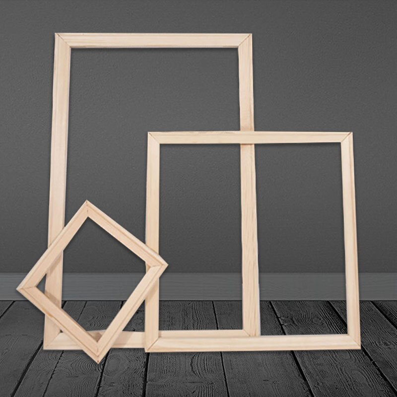 Wooden Frame Home Decor DIY Natural Wood Photos Frame Canvas Painting Frame Poster Hanger for Bedroom Decoration