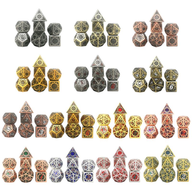 Metal Dice Set D&D Metal Polyhedral Dice Set DND Role Playing Games Board Game